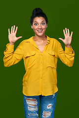 Image showing Woman showing ten fingers