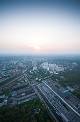 Image showing Bird\'s eye view of Moscow at dawn