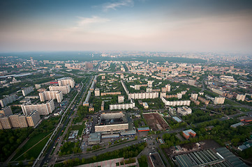 Image showing Bird\'s eye view of Moscow at dawn