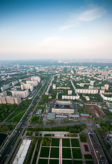 Image showing Bird\'s eye view of Moscow at dawn