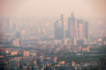 Image showing Bird\'s eye view of Moscow at dawn