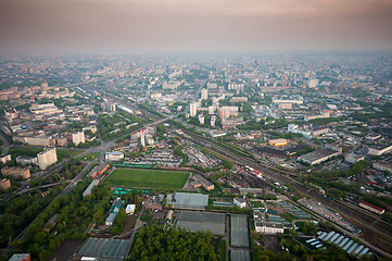 Image showing Bird\'s eye view of Moscow at dawn