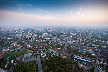 Image showing Bird\'s eye view of Moscow at dawn