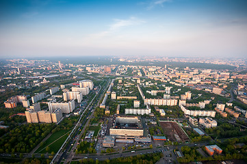 Image showing Bird\'s eye view of Moscow at dawn