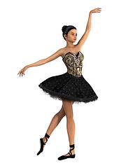 Image showing Asian Ballerina on White