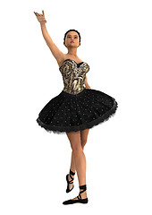 Image showing Asian Ballerina on White