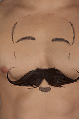 Image showing male torso with moustache