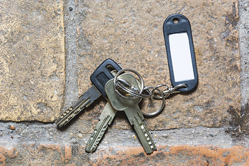 Image showing plastic keychain on the floor