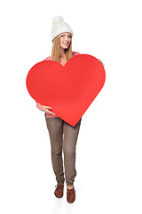 Image showing Woman with heart banner