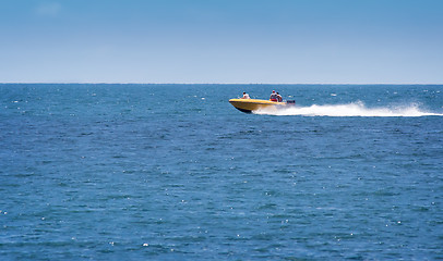 Image showing Sea walk on a boat.