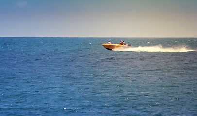 Image showing Sea walk on a boat.