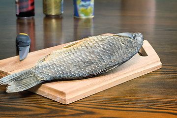 Image showing Salted and dried River fish snacks to beer.