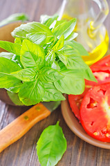 Image showing tomato with basil