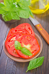 Image showing tomato with basil