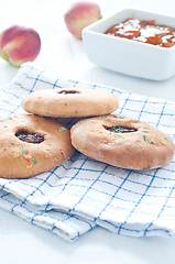 Image showing Biscuits typical Calabrian Easter period with jam chianti ziti