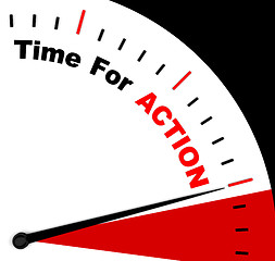 Image showing Time for Action Clock Saying To Inspire And Motivate