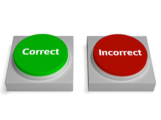 Image showing Correct Incorrect Buttons Shows True Or False