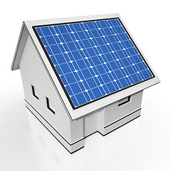 Image showing House With Solar Panels Showing Sun Electricity