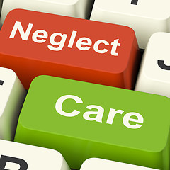 Image showing Neglect Care Keys Shows Neglecting Or Caring