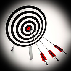 Image showing Arrows On Dartboard Shows Perfect Strategy