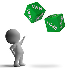 Image showing Win Lose Dice Showing Gamble