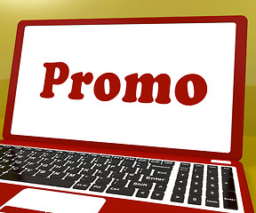 Image showing Promo Computer Shows Promotion Discounts And Reductions