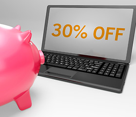 Image showing Thirty Percent Off On Notebook Showing Promotions