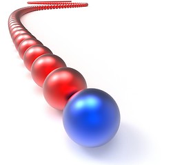 Image showing Leading Metallic Balls In Chain Showing Leadership