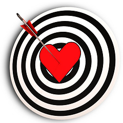 Image showing Heart Target Means I Love You Achieved