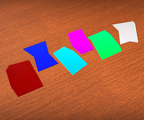 Image showing Six Blank Paper Slips Show Copyspace For 6 Letter Word