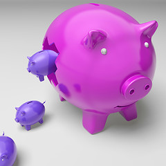 Image showing Piggybanks Inside Piggybank Shows Investment Revenues