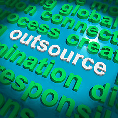 Image showing Outsource Word Cloud Shows Subcontract And Freelance