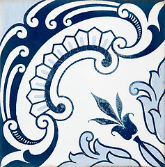 Image showing Traditional Portuguese glazed tiles