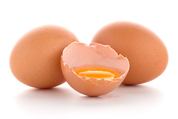 Image showing Raw eggs isolated on white