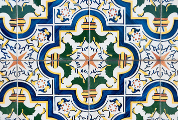 Image showing Traditional Portuguese glazed tiles