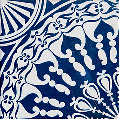 Image showing Traditional Portuguese glazed tiles