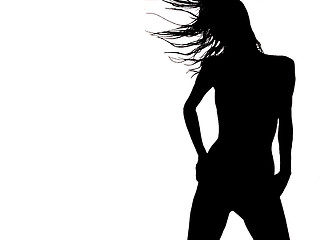 Image showing silhouette of girl