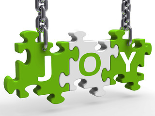 Image showing Joy Puzzle Shows Fun Cheerful Joyful And Enjoy