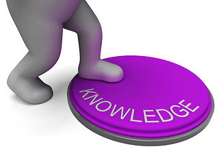 Image showing Knowledge Button Showing Learning And Intelligence