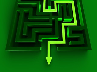 Image showing Solving Maze Shows Puzzle Way Out