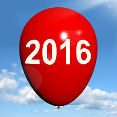 Image showing Two Thousand Sixteen on Balloon Shows Year 2016