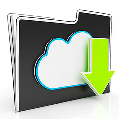 Image showing Download Arrow And Cloud File Shows Downloading