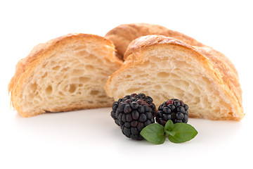 Image showing Croissant and blackberries