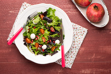 Image showing Green salad on plate