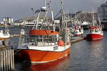 Image showing Norwegian fishing boat in the harbour