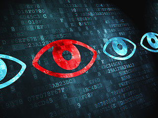 Image showing Safety concept: Eye on digital background