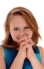 Image showing Young girl praying.