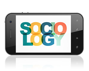 Image showing Studying concept: Smartphone with Sociology on  display
