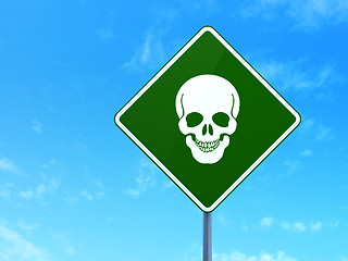 Image showing Healthcare concept: Scull on road sign background