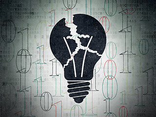 Image showing Finance concept: Light Bulb on Digital Paper background